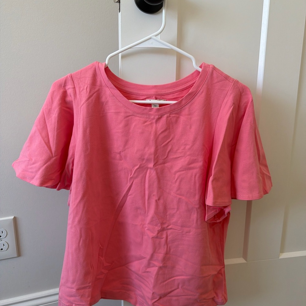 Women’s Pink Ruffle Sleeve Tee